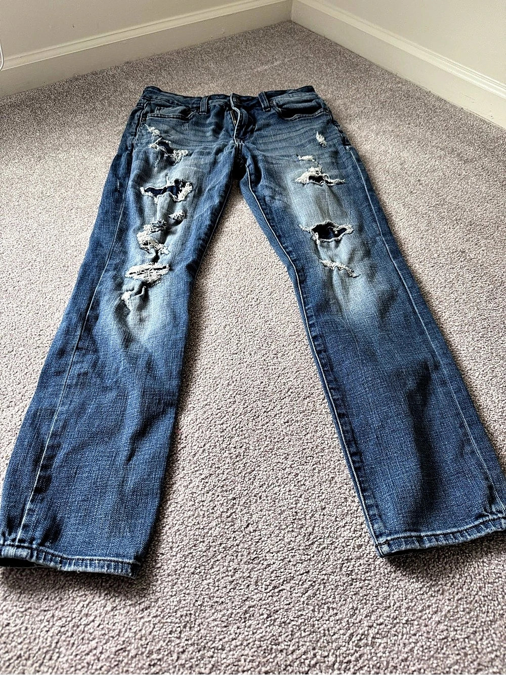 AEROPOSTALE Skinny Jeans Distressed Blue Waist 30/30
